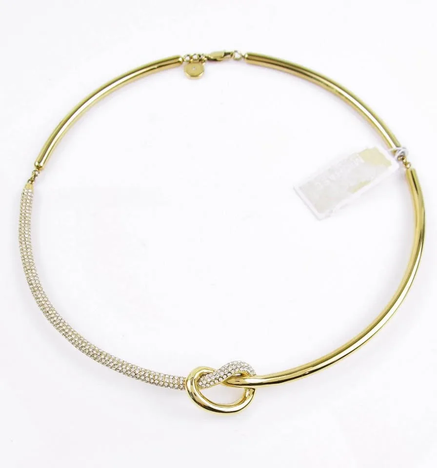 NWT MICHAEL KORS Gold-Tone Pavé Knot Choker Necklace image indicator(2)
