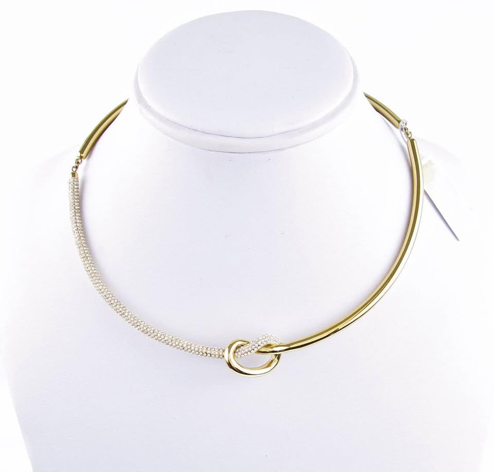 NWT MICHAEL KORS Gold-Tone Pavé Knot Choker Necklace - photo 3