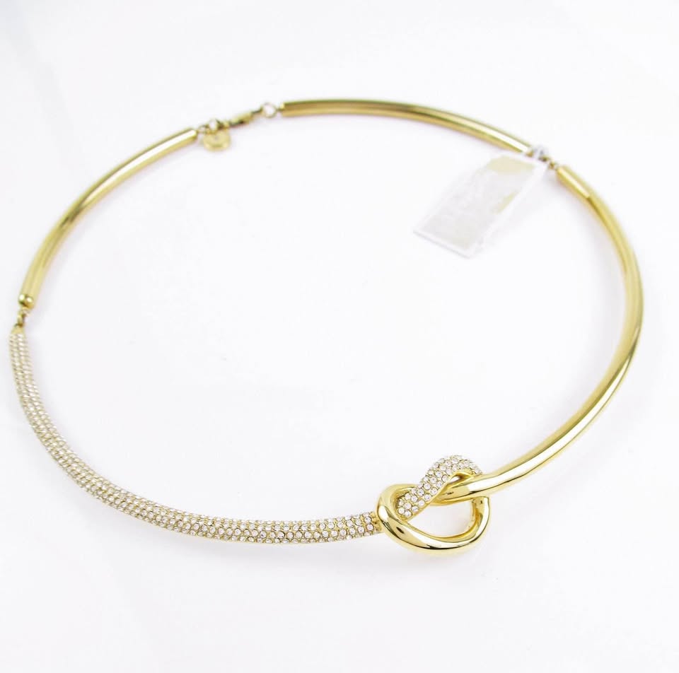 NWT MICHAEL KORS Gold-Tone Pavé Knot Choker Necklace - photo 4