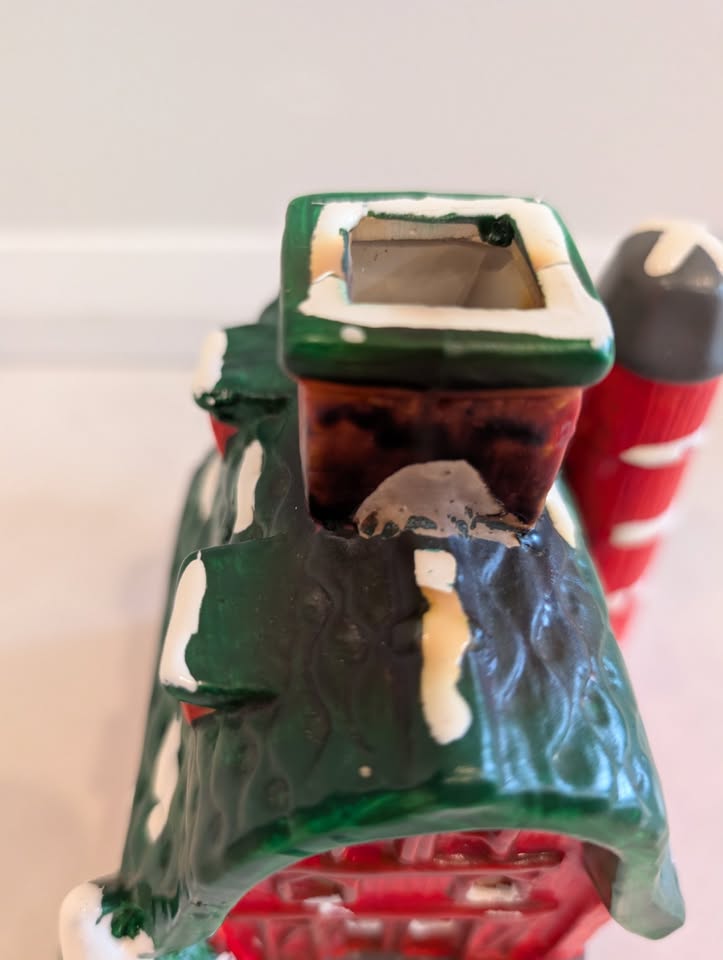 Christmas Village Ceramic Red Barn Tealight lit - photo 2