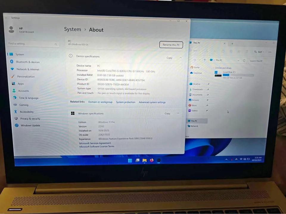 HP Elitebook core i5 - 8th gig thumbnail