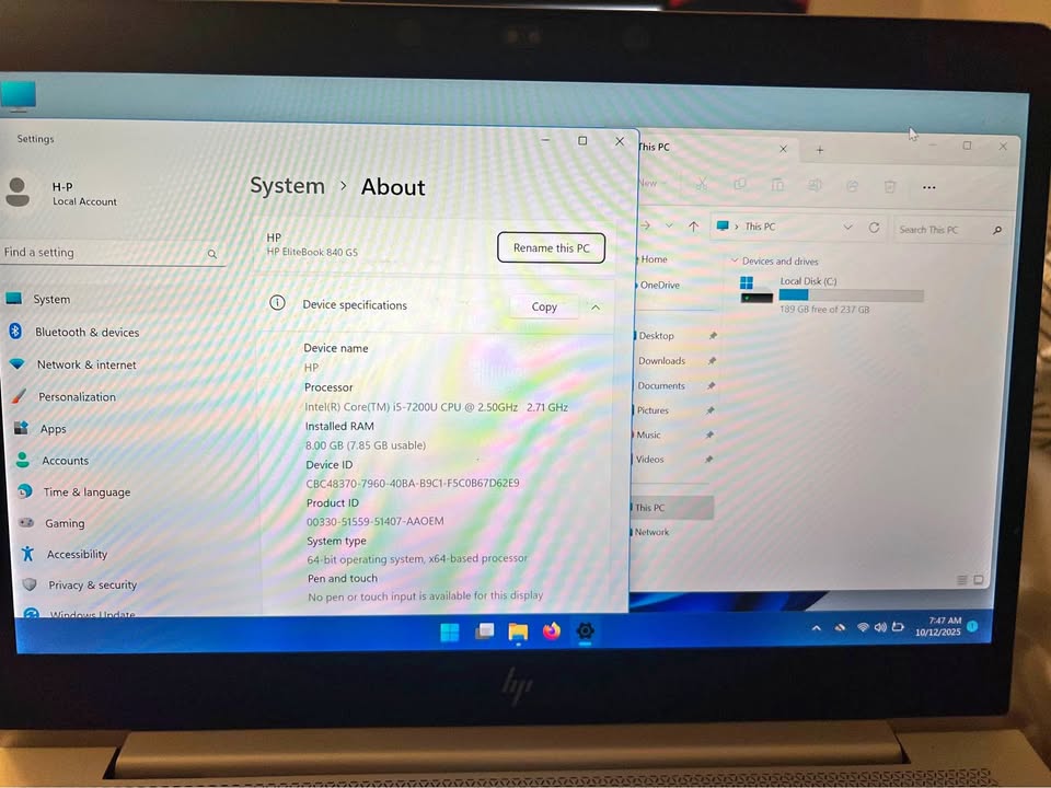 HP Elitebook core i5 - 7th gig for sale