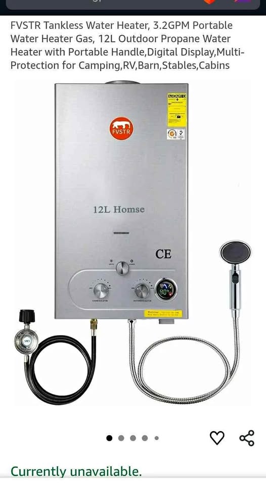 Tankless propane shower