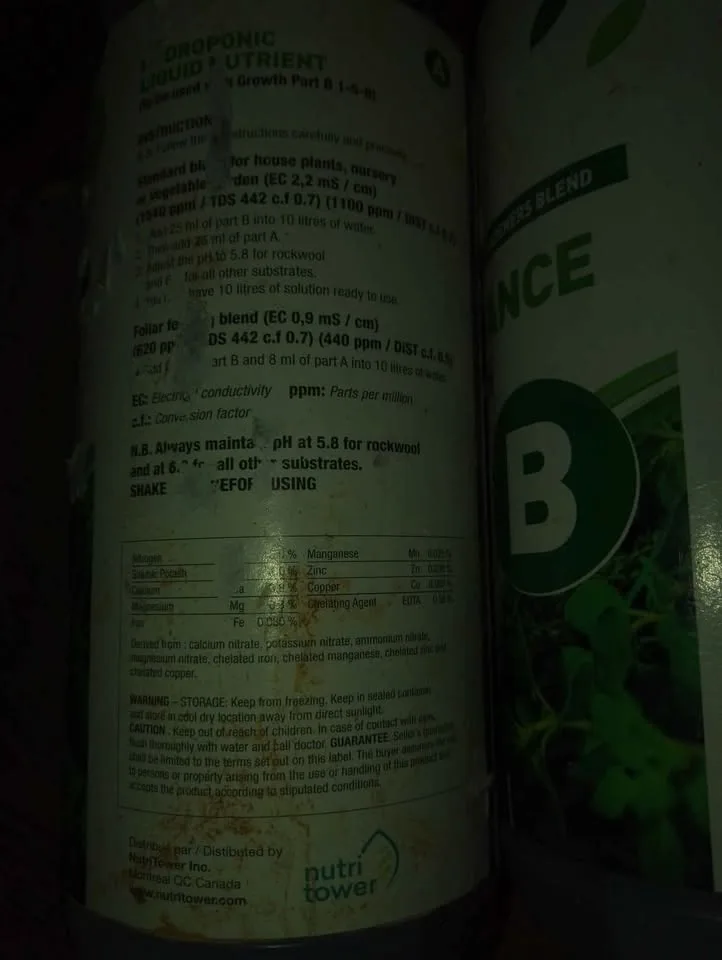 3 Unopened bottles of Hydroponics liquids image indicator(2)