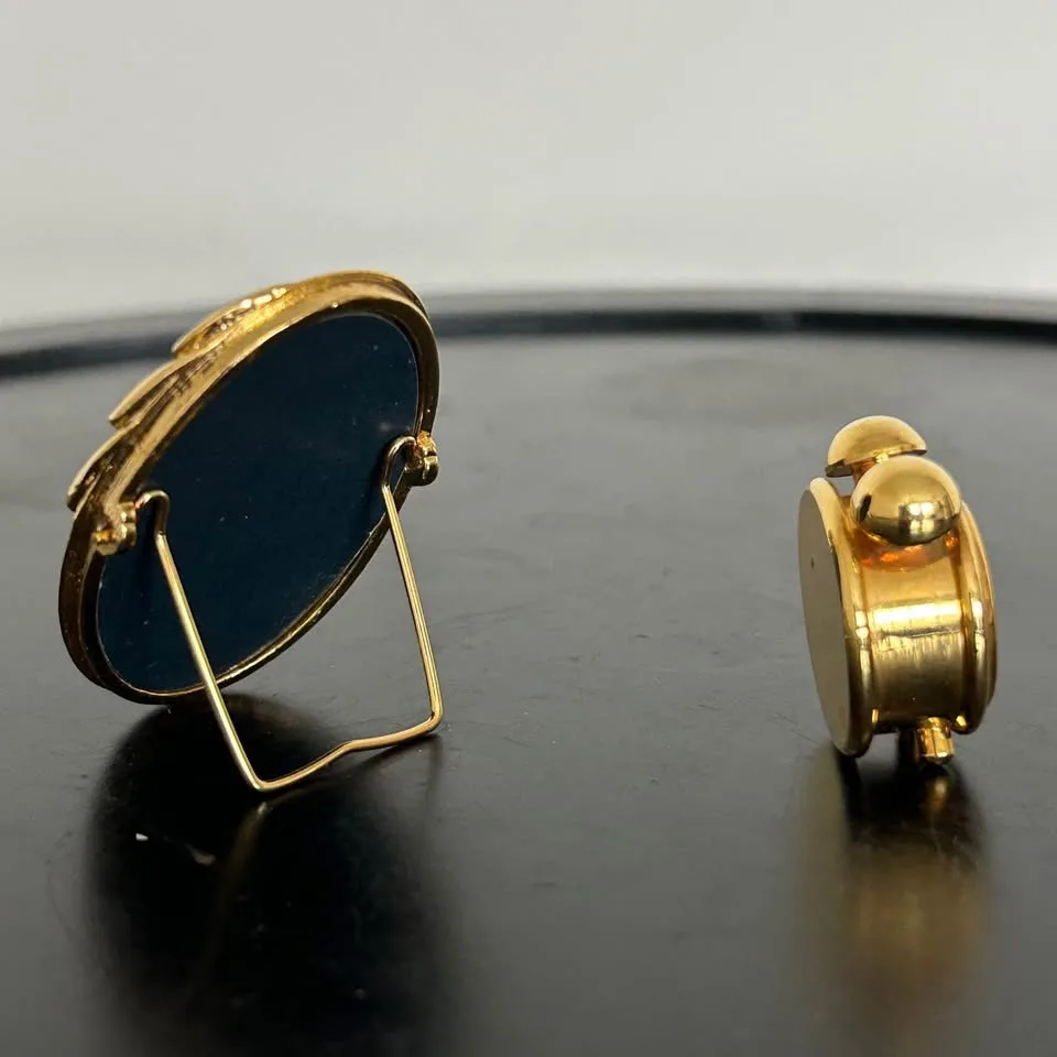 Set of 2 Vintage Miniature Gold-Tone Decor Pieces image indicator(2)