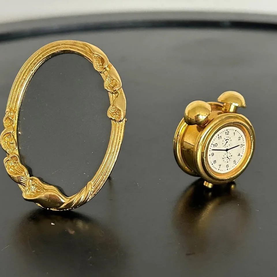 Set of 2 Vintage Miniature Gold-Tone Decor Pieces image indicator(3)