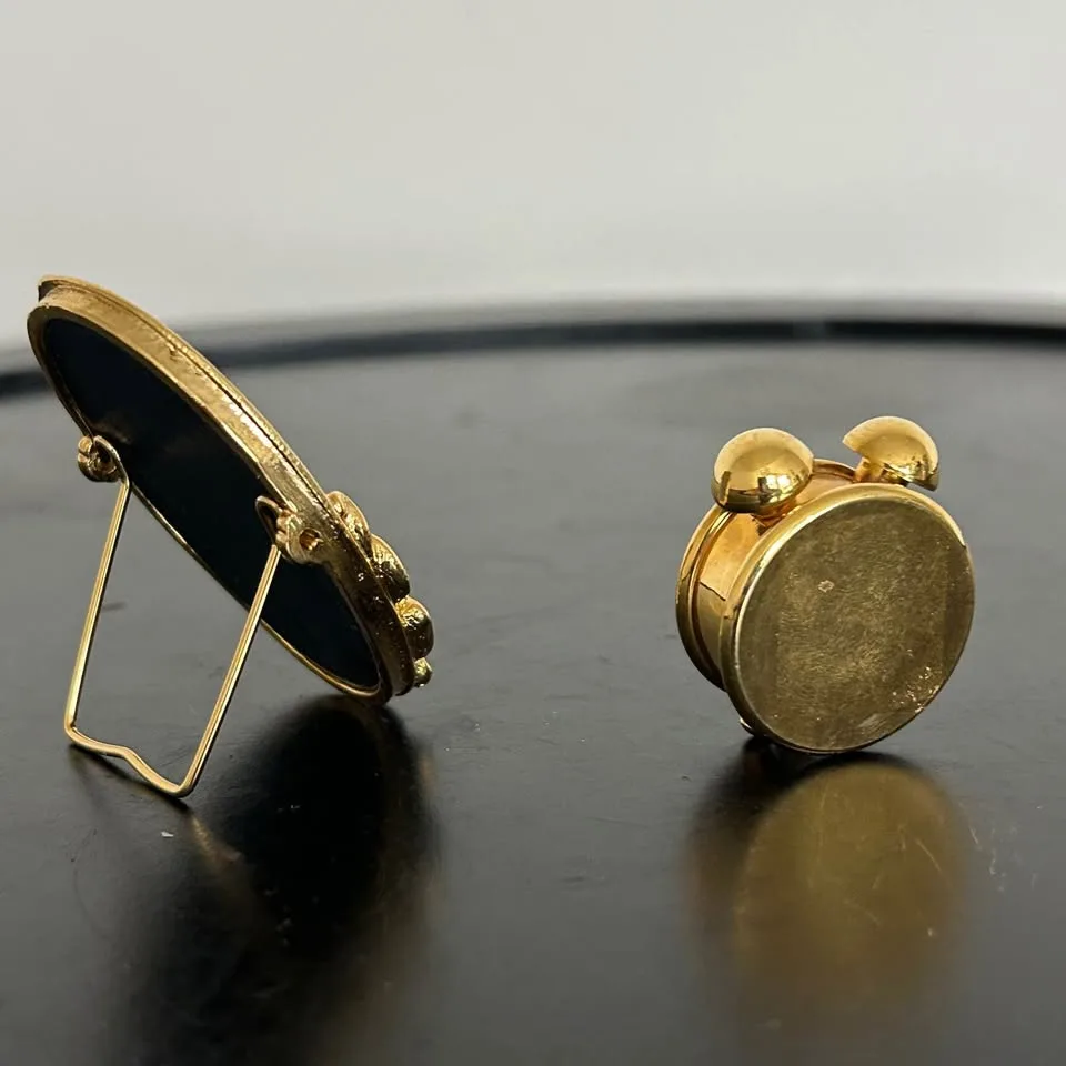 Set of 2 Vintage Miniature Gold-Tone Decor Pieces image indicator(5)