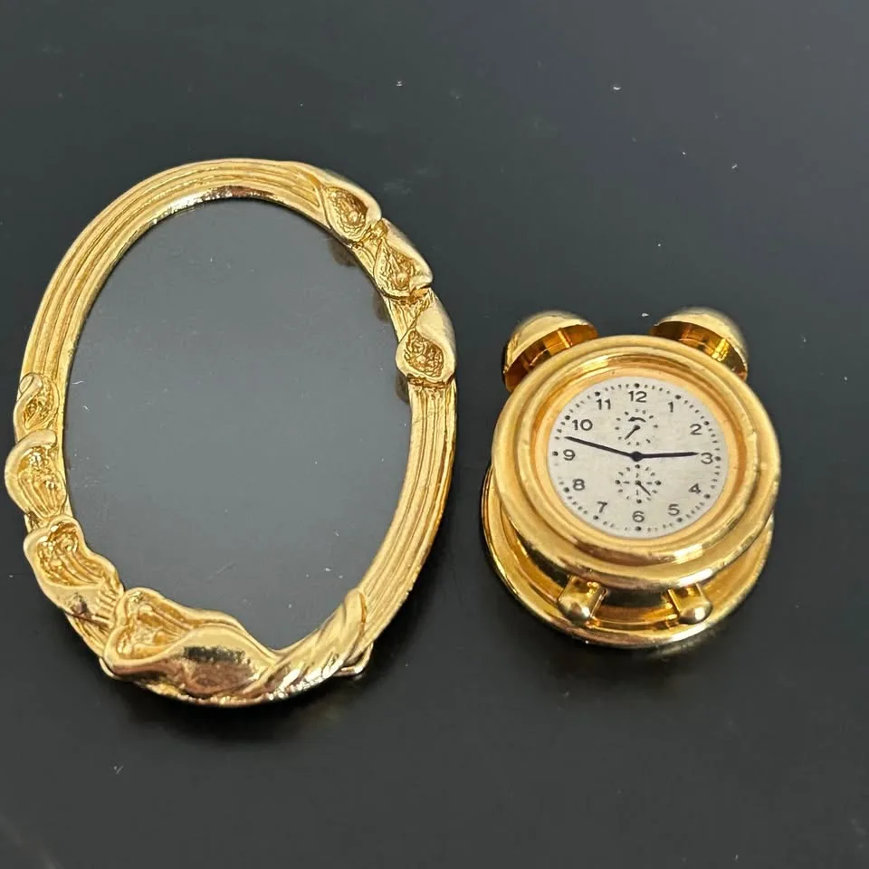 Set of 2 Vintage Miniature Gold-Tone Decor Pieces image indicator(6)