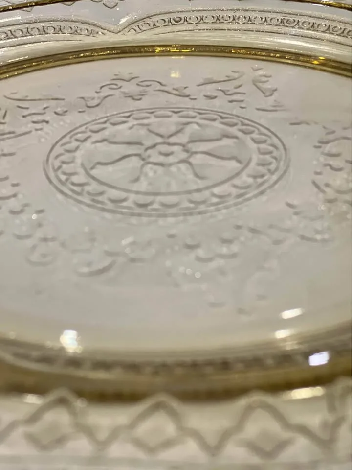 Federal Amber Depression Glass Plate Vintage image indicator(5)