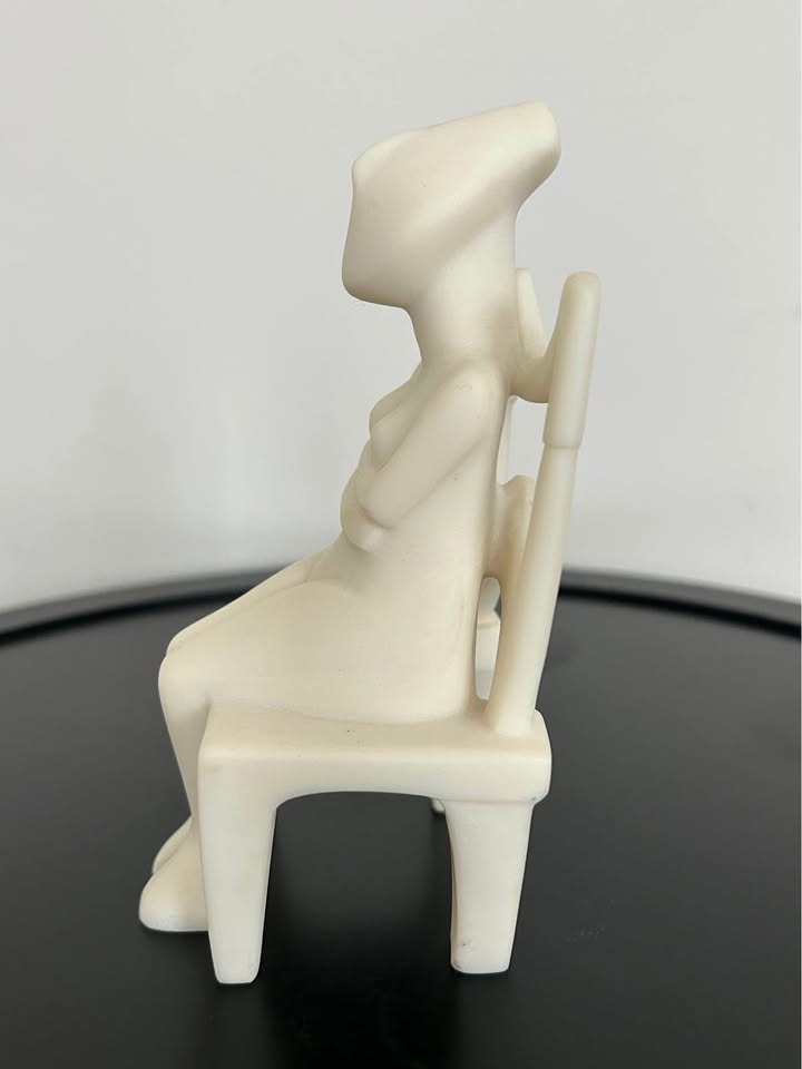 Cycladic Idol Sculpture – Handmade Alabaster Art 5” - photo 2