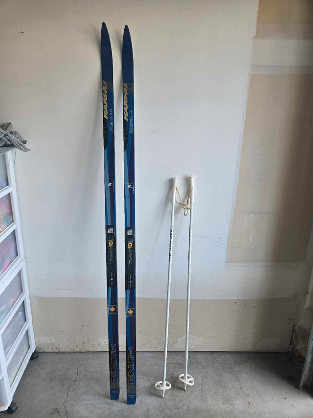 Cross country skis and poles