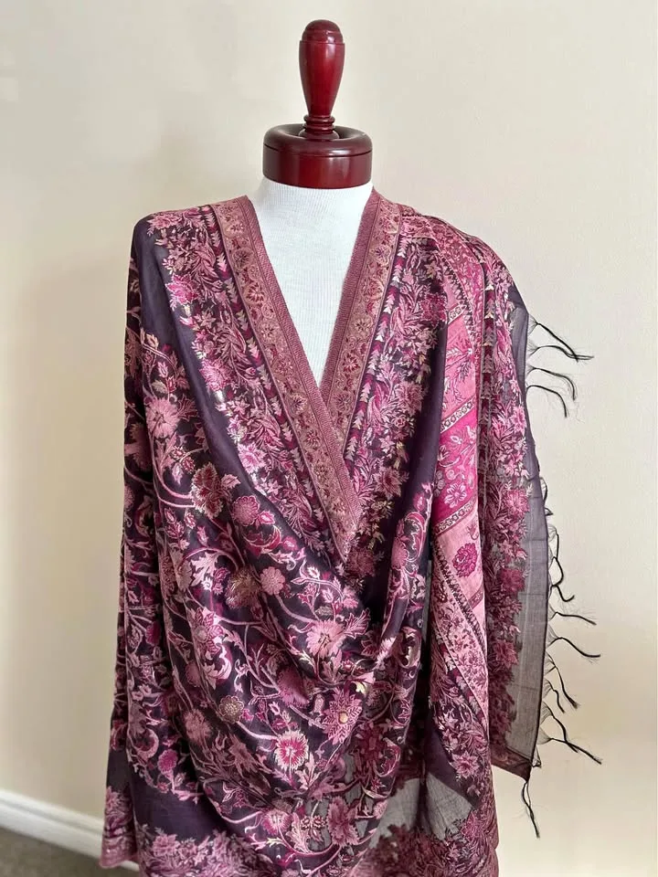 Mulberry Silk Kani Shawl( Duppata) thumbnail