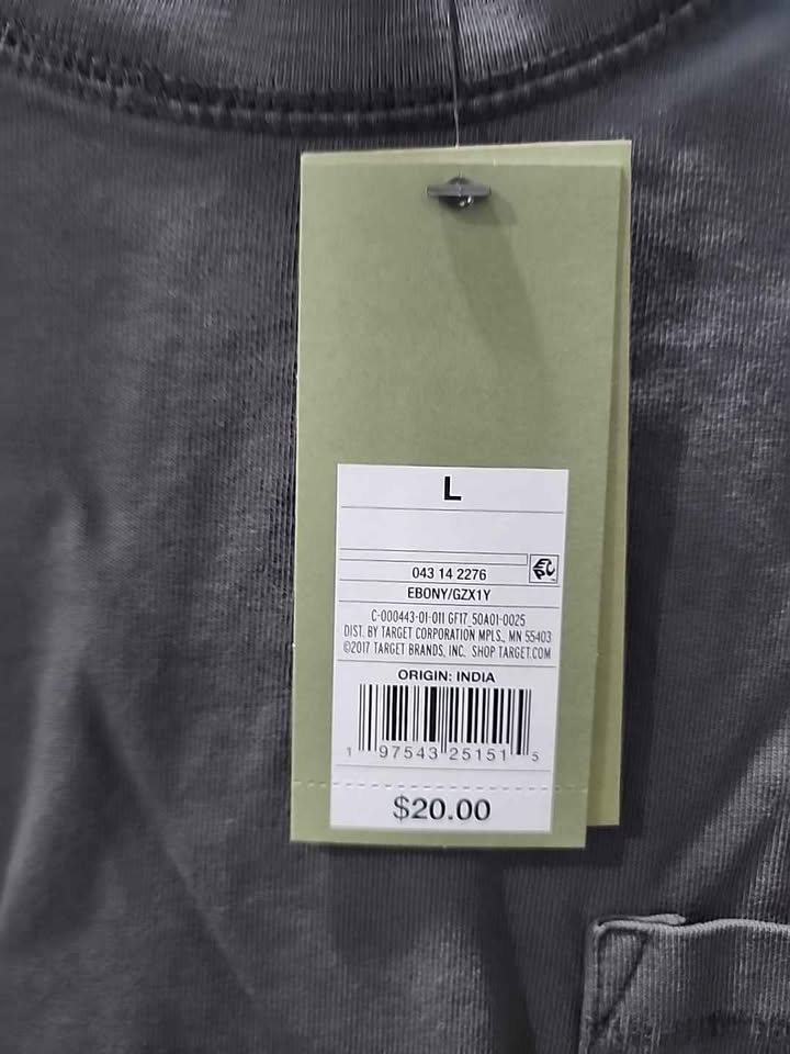 2 GOODFELLOW SHIRT LONG SLEEVE CHARCOAL GRAY SIZE LARGE - photo 2
