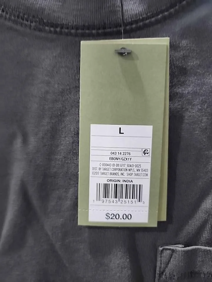 2 GOODFELLOW SHIRT LONG SLEEVE CHARCOAL GRAY SIZE LARGE image indicator(2)