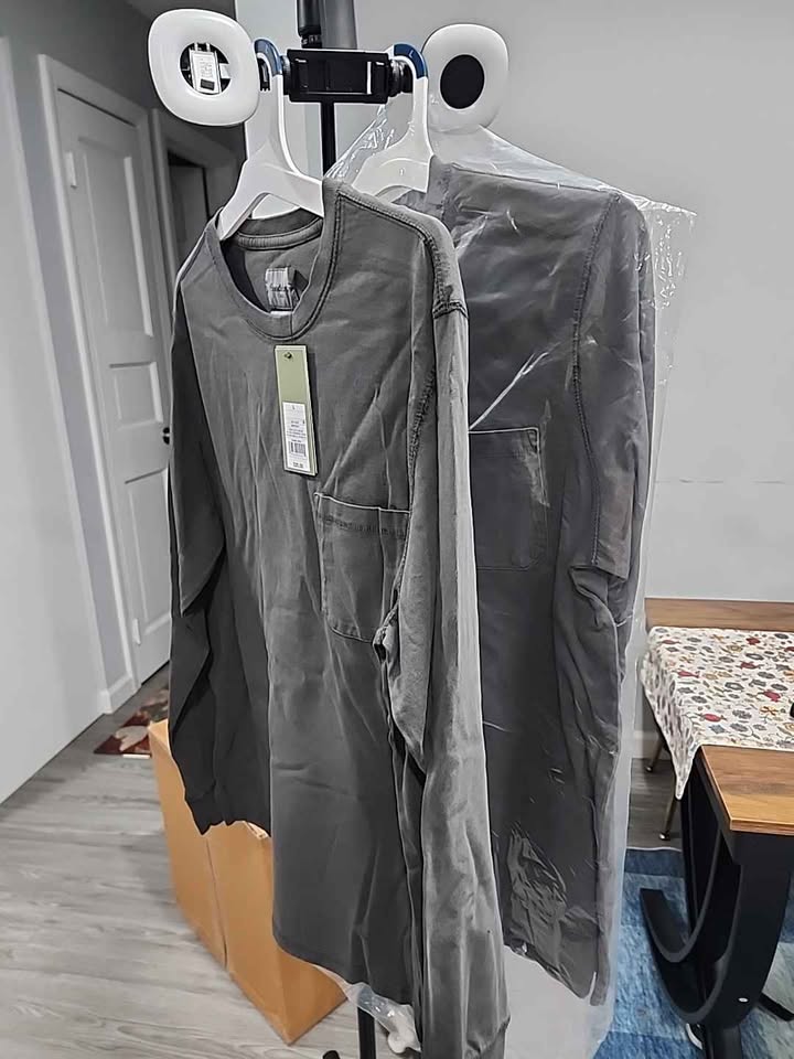 2 GOODFELLOW SHIRT LONG SLEEVE CHARCOAL GRAY SIZE LARGE - photo 3