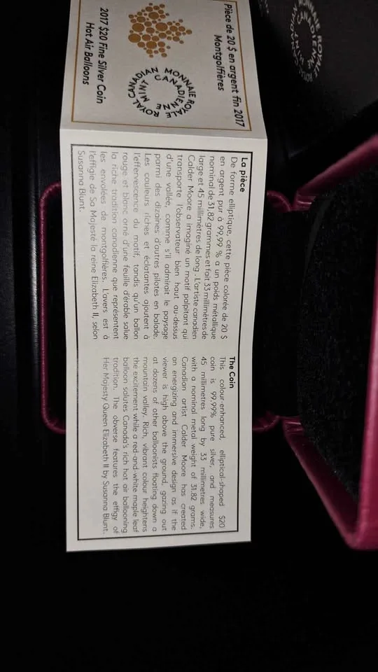 2017 Royal Canadian Mint Hot Air Balloons Silver Coin image indicator(6)