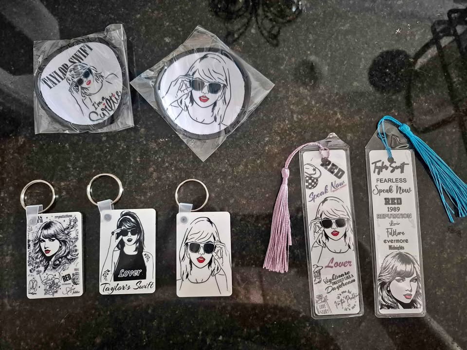 Taylor Swift bookmarks, keychains and Iron-on Patches