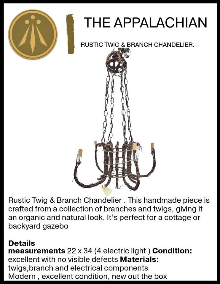 The Appalachian Rustic Twig & Branch Chandelier 💡