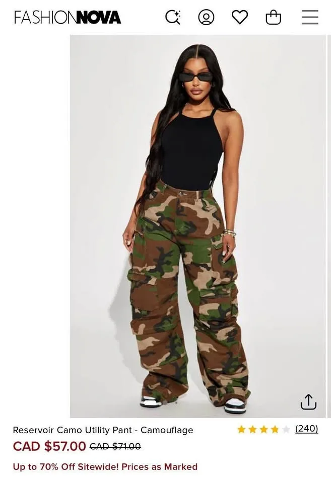 Fashion Nova camouflage pants thumbnail