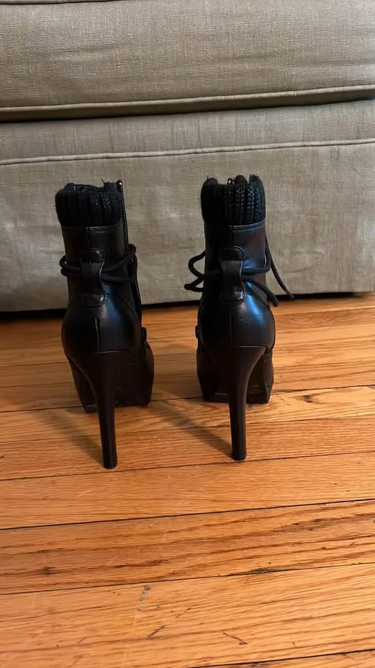 Call It Spring Black Lace Up Boots size: 5 image indicator(3)