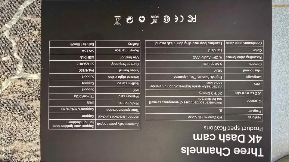 4K UHD 3 Channel Dashcam with Warranty image indicator(7)