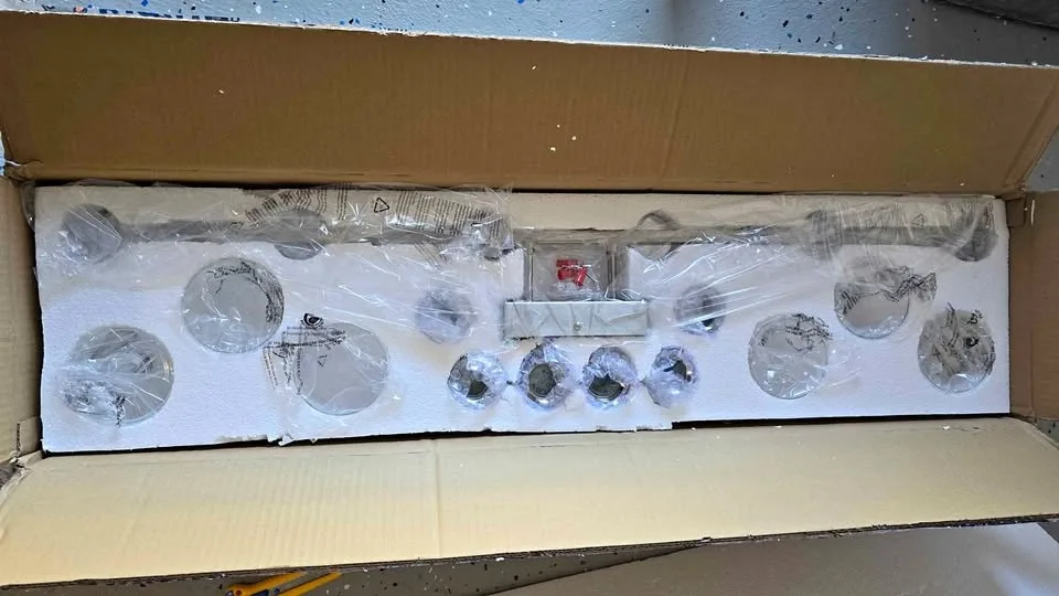 6 Light Brushed Nickel Vanity Light LED with 3 colour modes thumbnail