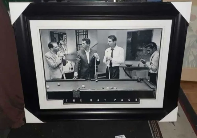 Vintage Black & White Rat Pack Portrait – Framed Wall Art thumbnail