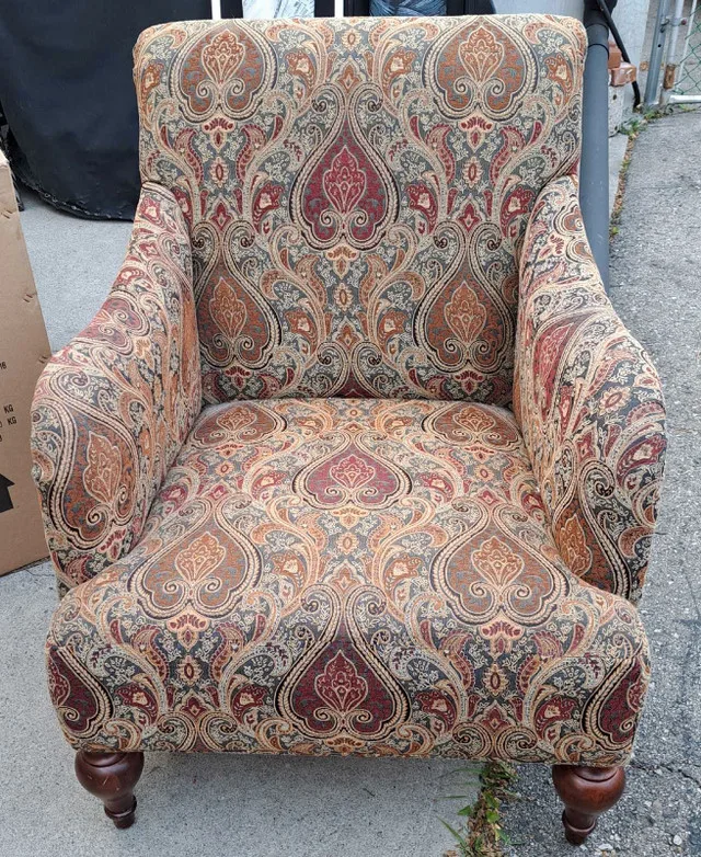 Bombay Red & Gold Accent Armchair | 2010 Vintage Elegance thumbnail