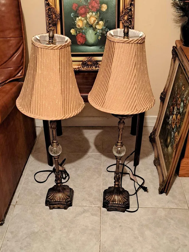 Vintage Brass  Table Floor Lamp thumbnail