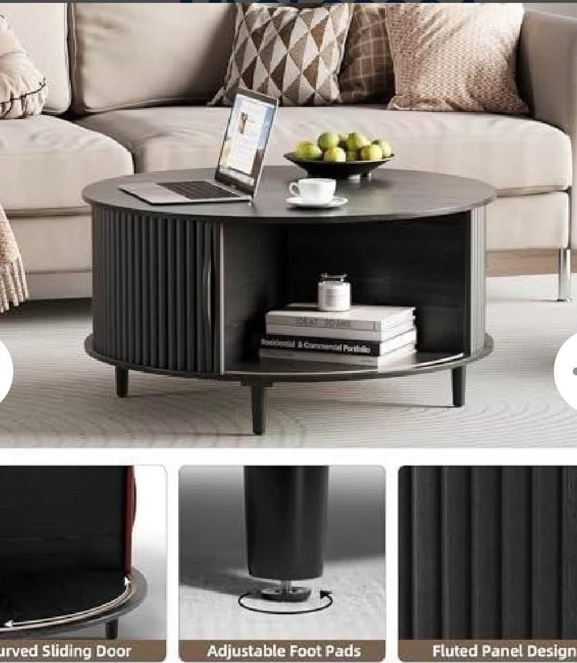 New Round Coffee Table with Storage - photo 2