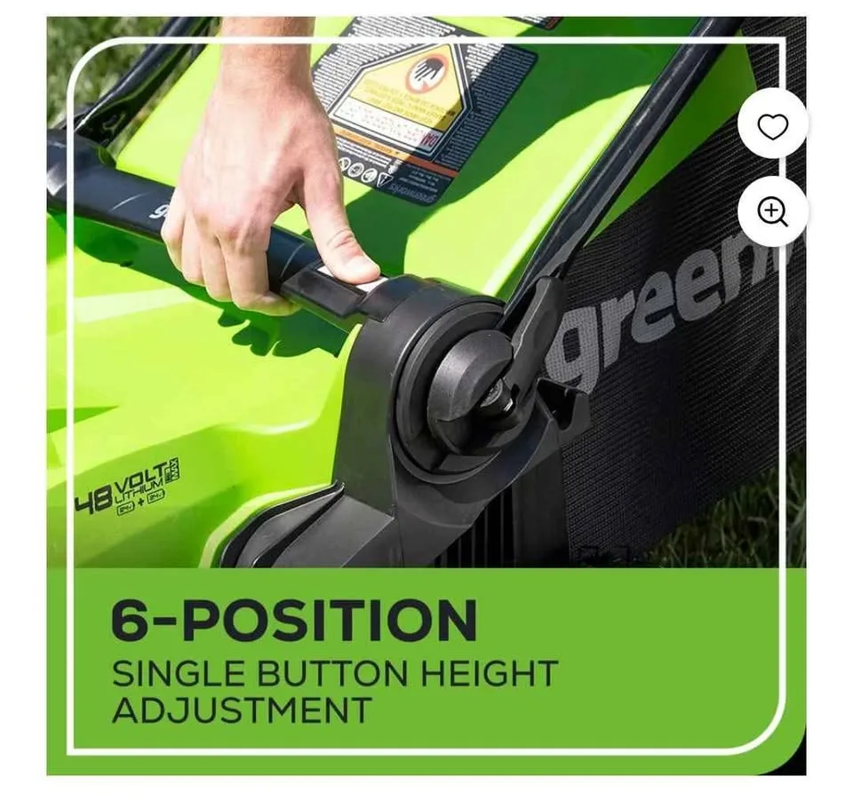 Greenworks 17" Cordless Push Lawn Mower 48 volt image indicator(7)