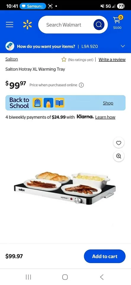 Salton Hotray XL Warming Tray thumbnail