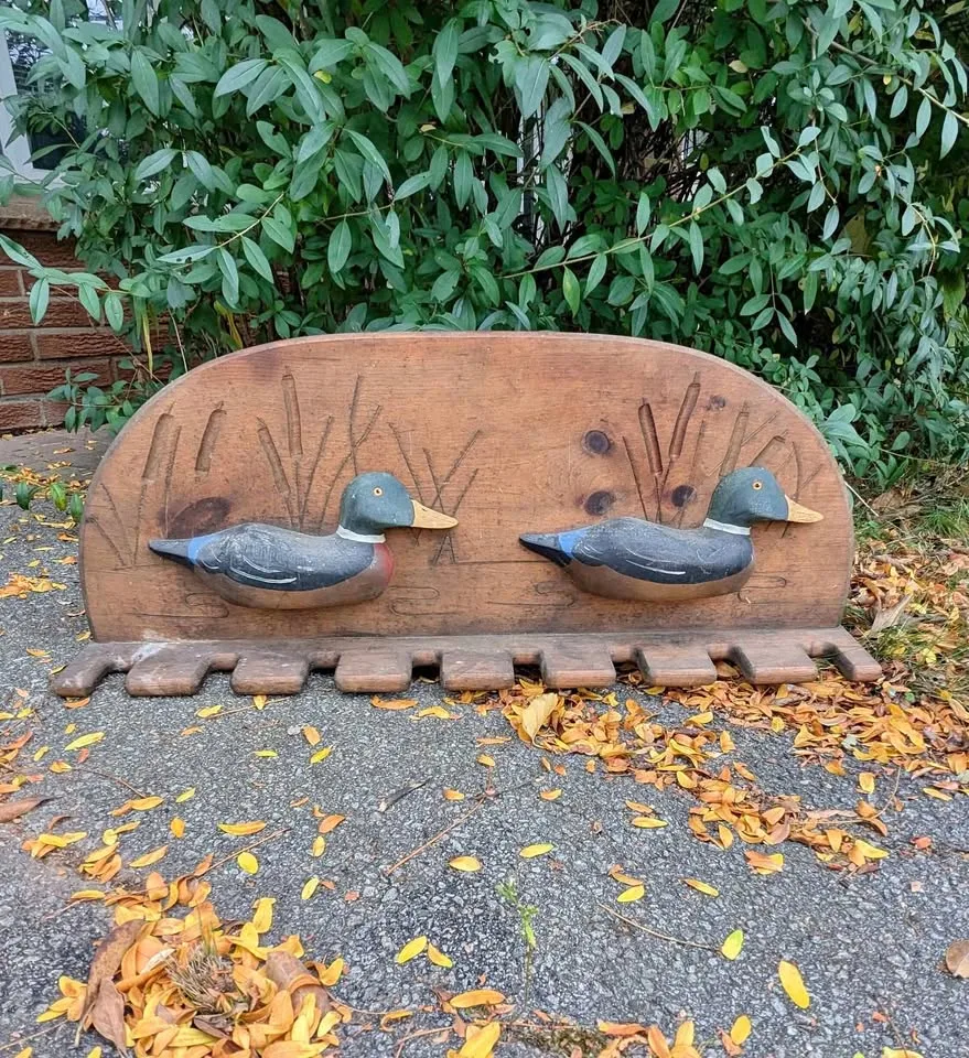 Vintage Hand-Carved Wooden Duck Wall Rack thumbnail