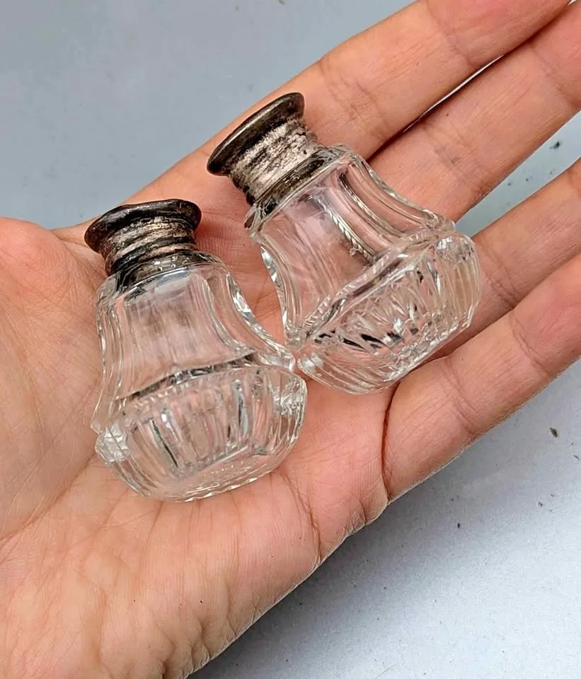 Antique Crystal Salt & Pepper Shakers thumbnail