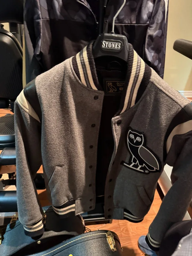 OVO Varsity Jacket – Grey/Black – Size Medium thumbnail