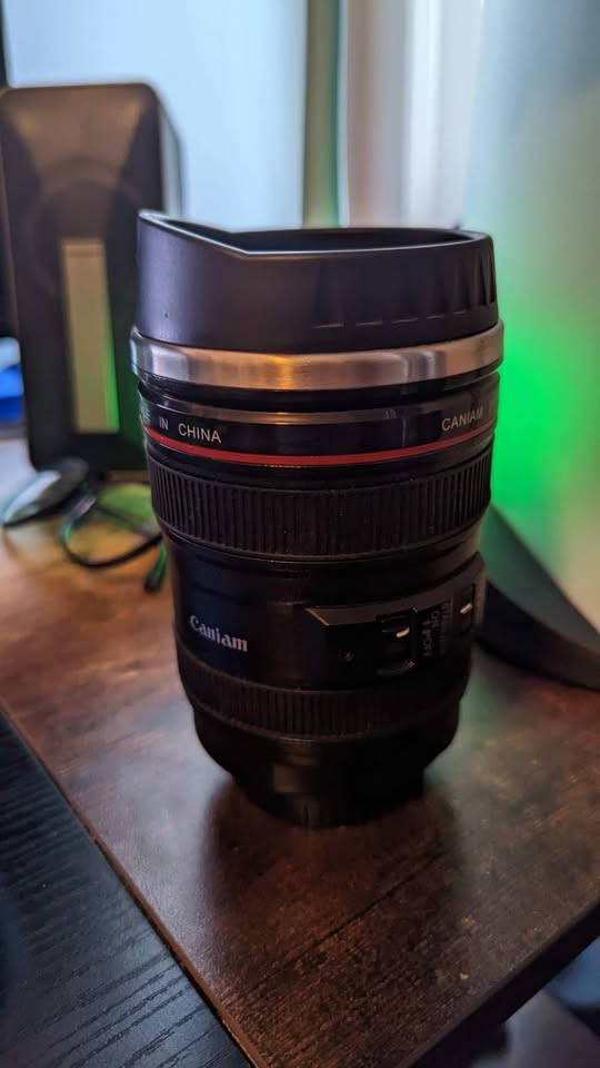 Tmango Camera Lens Coffee Mug Retractable Lid - photo 2