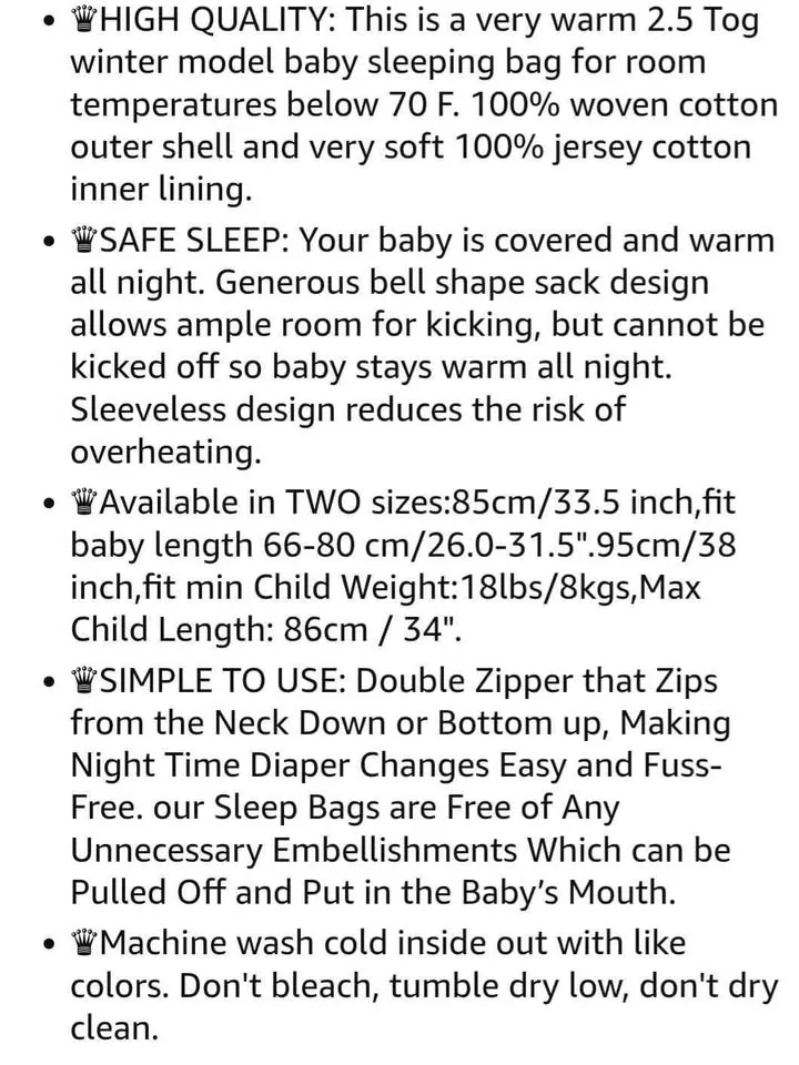 Baby sleep sac new thick tog 2.5 image indicator(5)
