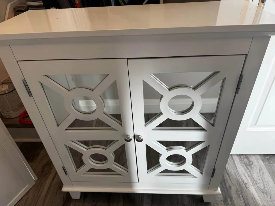 White mirrored door cabinet image indicator(2)