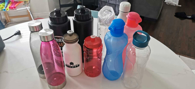 Set of 11 plastic water bottles