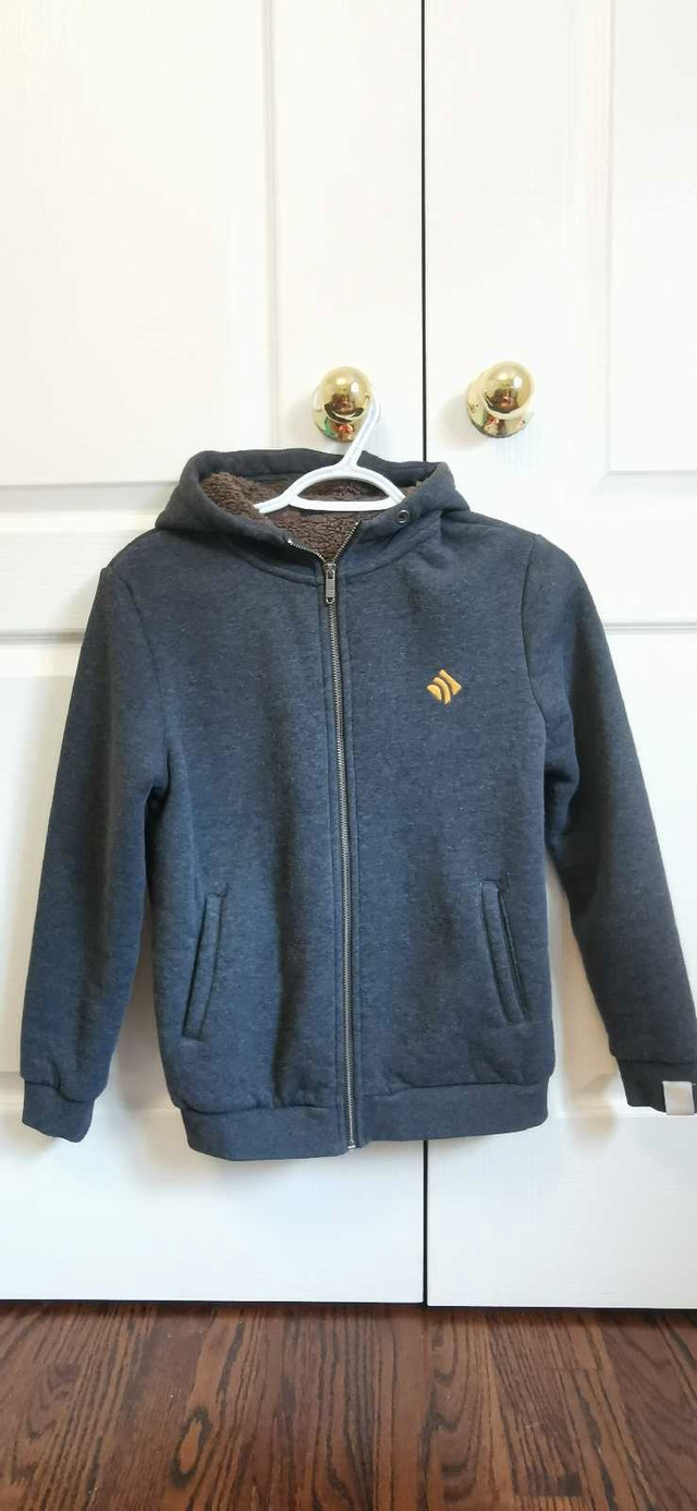 Fleece zipper sherpa Hoodie Youth 12Y