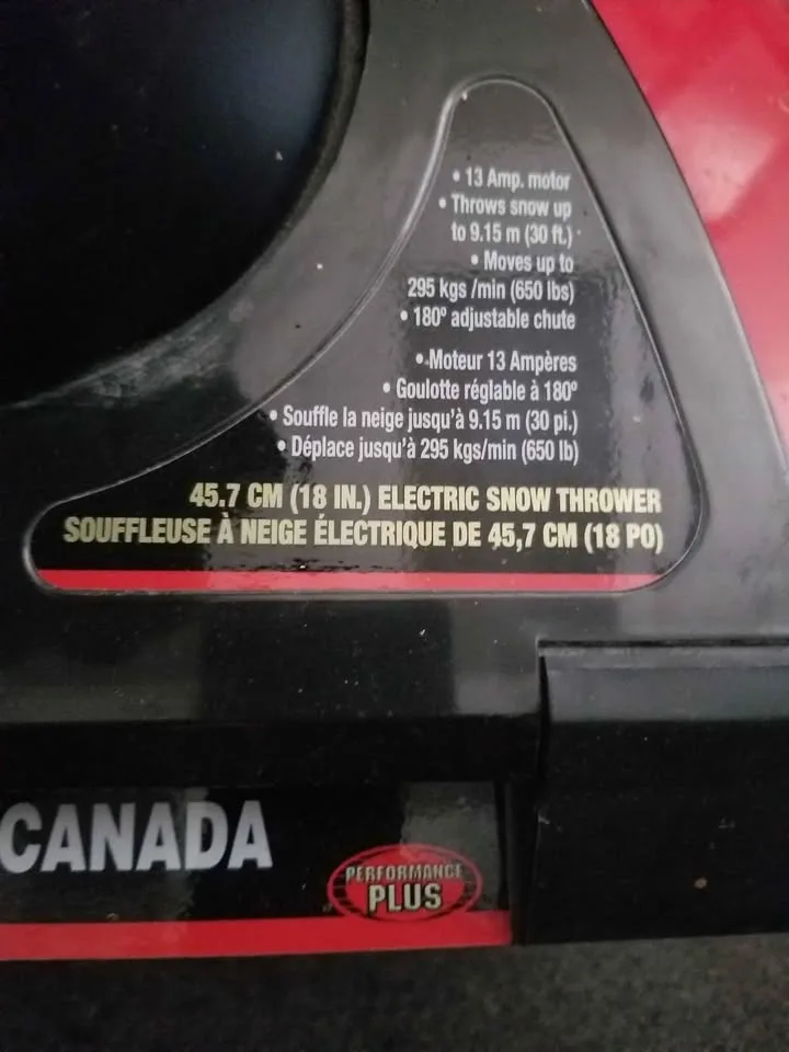 18 inch Electric Snow Thrower image indicator(2)