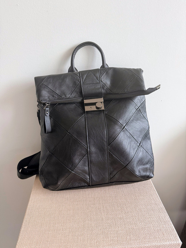 Black Leather Backpack