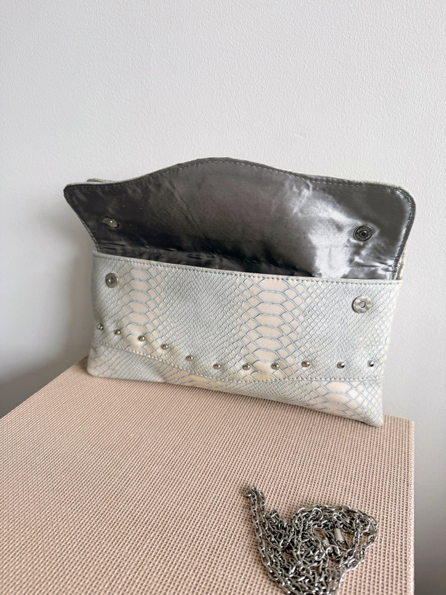 Gray Snakeskin Clutch - photo 2