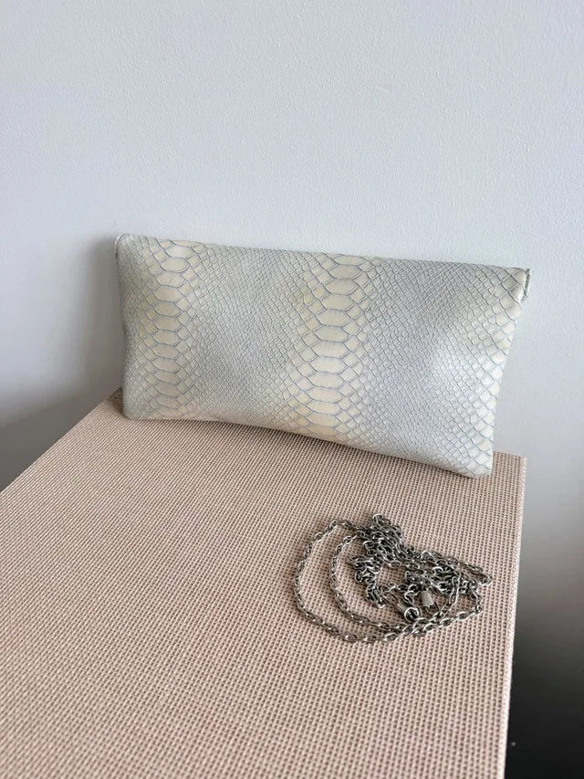 Gray Snakeskin Clutch image indicator(3)