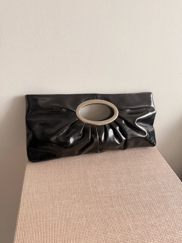 Black Patent & Silver Clutch - photo 3