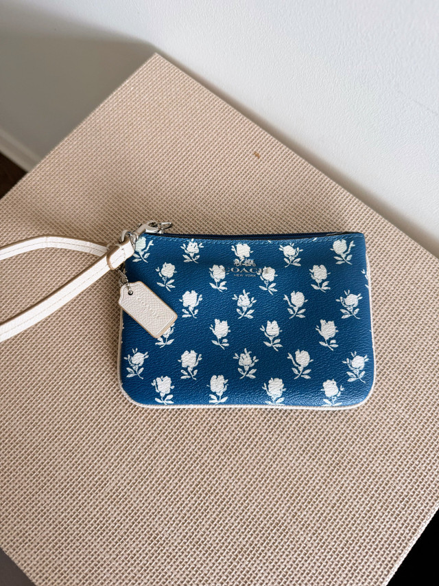 Mini Coach Blue & White Clutch