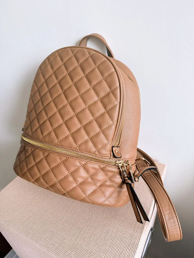 Brown Vegan Leather Backpack thumbnail