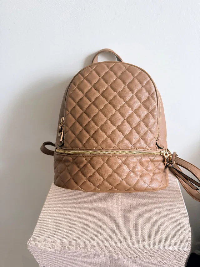 Brown Vegan Leather Backpack image indicator(2)