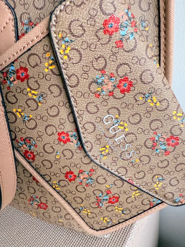 Guess Brown Floral Tote & Purse image indicator(4)
