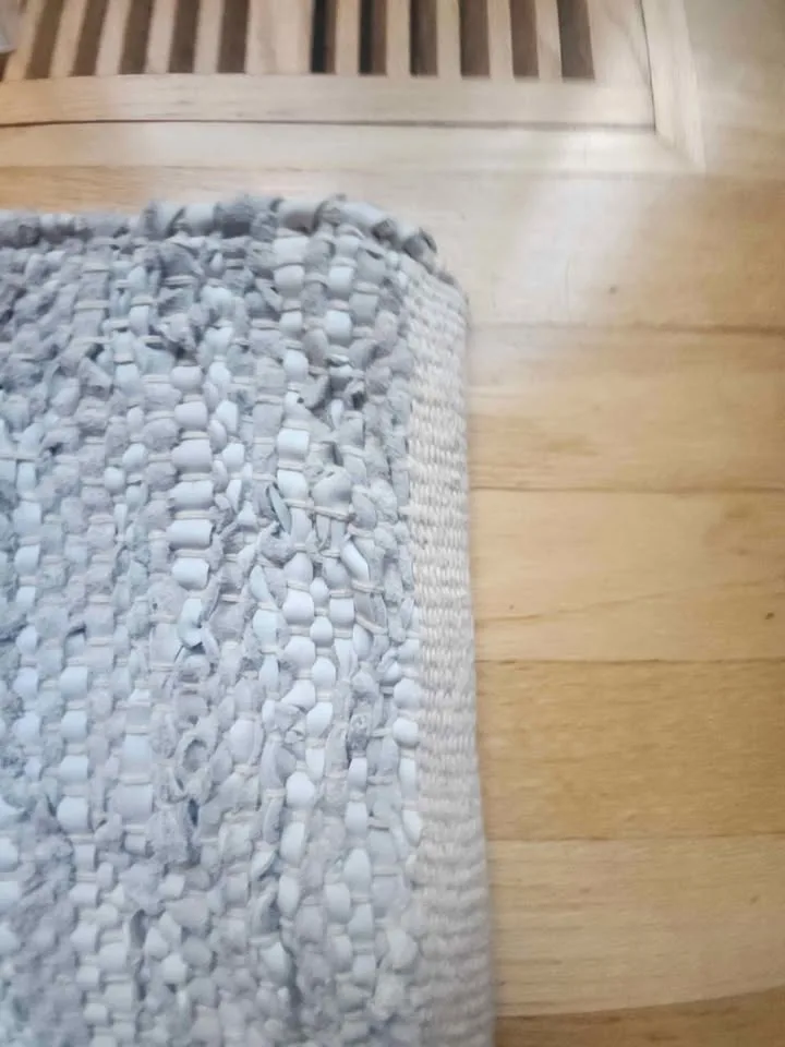 White Leather Woven Area Rug image indicator(3)